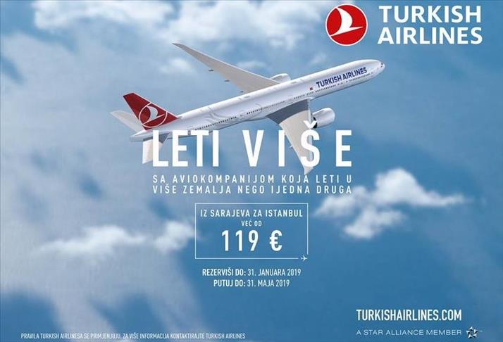 Turkish Airlines: Povratne karte iz Sarajeva za Istanbul već od 119